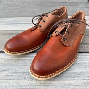 B2 Browns Shoes 44/11 Brown Leather and Canvas Oxford Derby Shoes